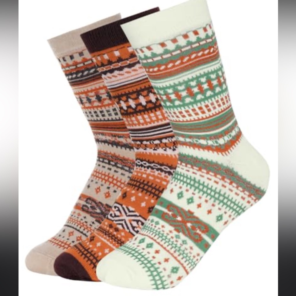 Patterned 3PK  Multicolor Socks - Picture 2 of 3
